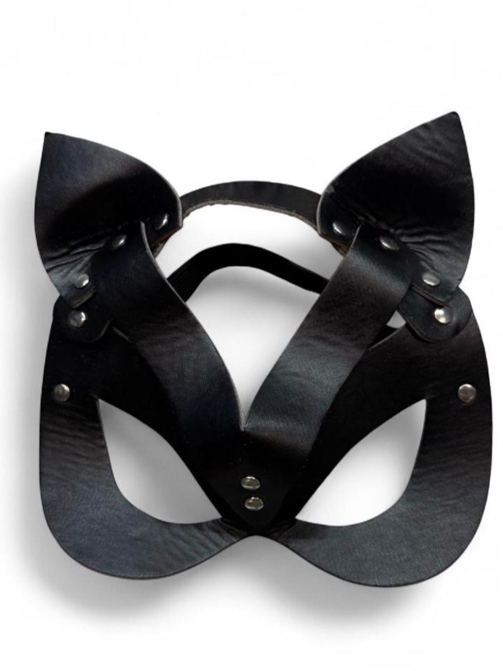 Black Leather Cat Ear Mask - Women Accessories